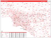 Greater Los Angeles Metro Area Wall Map Red Line Style 2022